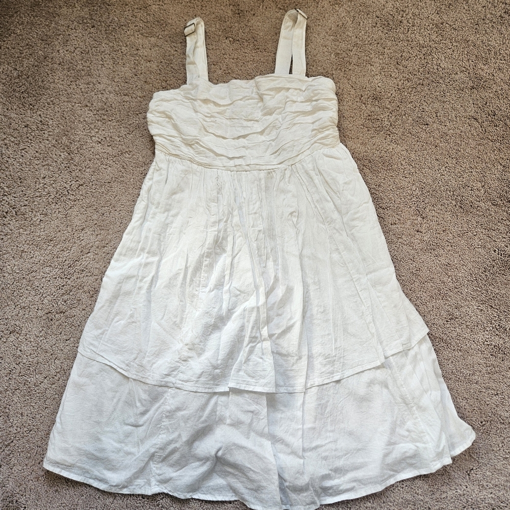 Abercrombie and Fitch White Pintuck Pleated Bust Adjustable Straps Minidress ST